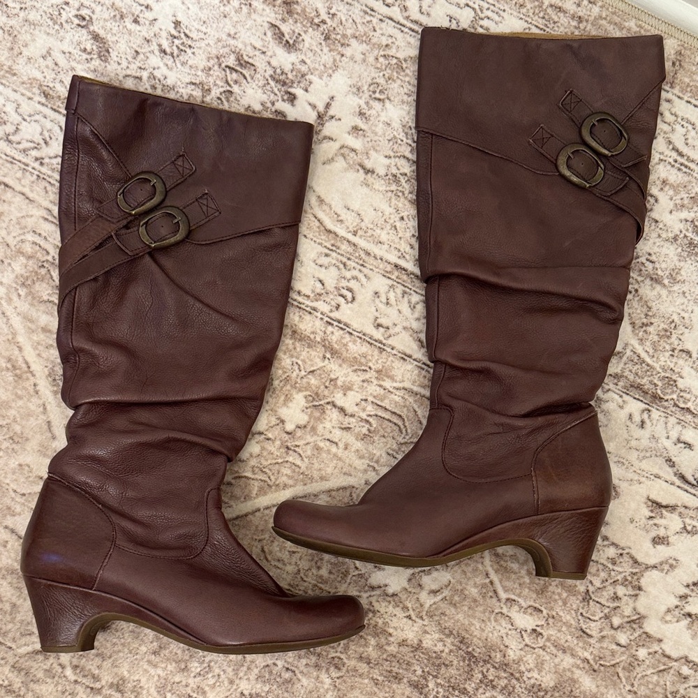 Eric Michael Brown Leather Heeled Boots